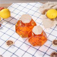 Wholesale Glass Honey Jar for ML ML Mini Small Honey Bottle Container Pot With Wooden Stick Spoon1 R2