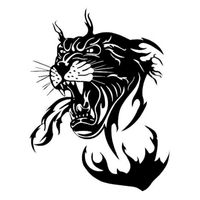 Wholesale 15 CM Amazing Panther With Flame Car Sticker Decorative Vinyl Car Body Decals Black Silver