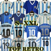 Wholesale Maradona Retro Argentina Soccer jersey classic NEWELLS OLD BOYS vintage Football Shirt MESSI RIQUELME CRESPO TEVEZ ORTEGA BATISTUTA KEMPES