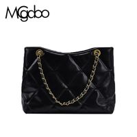 Wholesale Evening Bags Mgcdoo Vintage Checked Shoulder Bag Large Capacity Pu Leather Handbags Chians Style Messenger For Women Totes