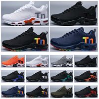 Wholesale top quality Plus Mercurial Tn running Shoes For Men KPU Drop Plastic Surface High Mens Black Gold Outdoor Sneakers Size