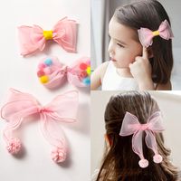 Wholesale 3Pcs Set Girls Hairpins Set Lace Ribbon Bows Hair Clips Solid Color Headdress Kids Sweet Headwear Fashion Haires Accessories Y2