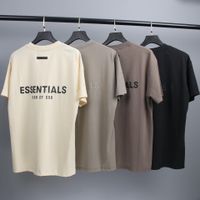 Wholesale Zgpb fog essentials new double thread silicone printed short sleeve men s and women s high street fashion brand on the back