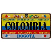 Wholesale Painting Mexico Spain National Flag Metal Sign Colombia USA License Plate For Wall Home Restaurant Craft Decor cm DHF11488
