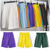 Wholesale 21ss Mens Designer Luxury Shorts Retro White angels angles Contrast Color Ribbon Striped Casual Short Men Women pants sportswear rainbow palm