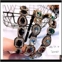 Wholesale Aessories Tools Products Drop Delivery Rhinestone Headband Diamond Fashion Hoop Hair Bands For Women Girl Retro Turban Head Wraps Gift
