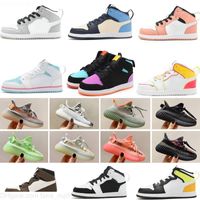 Wholesale Children Basketball Shoes s Candy Multicolor High Og Obsian Edge Glow UNC Light Smoke Grey Pink for Boy Girl Toddler Chaussures Pour Enfant Kids Sports Sneakers