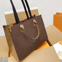 Wholesale Large Tote Bag Women Handbag High Capacity Package Shopper Bags Old Flower Letter Reverse Printed Canvas Leather Top Handle Totes Travel Weekend Luggage Handbags
