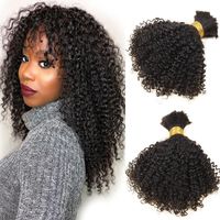 Wholesale Human Hair Bulks Short Afro Kinky Curly Bulk For Braiding No Weft Remy Mongolian Extensions