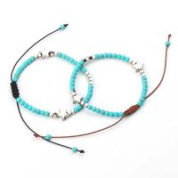 Wholesale Beaded Strands Handmade Woven Turquoise Five pointed Star Charm Friendship Bracelet Bohemia Adjustable Bracelets Anklets Hand Chain Women Jewelry