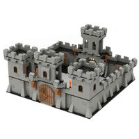 Wholesale Small particle building block toy splicing boy medieval century ancient city wall scene city tower free combination assembly