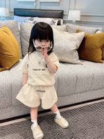 Wholesale kids girls boys sets summer children cotton t shirts with shorts tracksuit baby pullover sportswear outfit clothes gift one socks