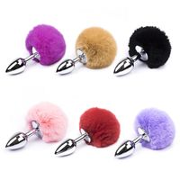 Wholesale Metal Anal Plug Feather Cute Bunny Tail Anal Sex Toys Butt Plug Insert Stopper for Women Adult Sexy Toys
