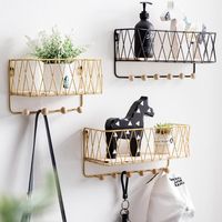 Wholesale Key Holder Mail Rack Entryway Shelf Creative Simple Nordic Wrought Iron Grid Wall Mount Storage Hooks Sorter Organizer Other Home Decor