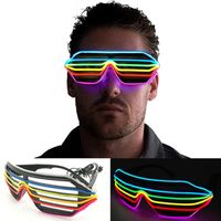 Wholesale Colorful LED Glasses EL Light Up Shades Flashing Rave Costume Mask Night Show Glow Party Supplies Christmas Decors Sunglasses