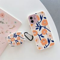 Wholesale Painting Flower Silicone Case for iPhone Mini Pro Max XR XS Plus TWS Apple Airpods2 Wireless Headphone Combo Set Protector
