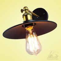 Wholesale Wall Lamp Art Lighting Industrial E27 Edison Vintage Black Iron Finished Lampshade Fitting