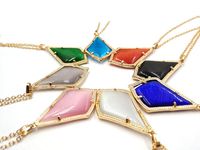Wholesale Pendant Necklaces Spring Summer Small Water Drop Cat Eye Stone Inlay Multi Color Necklace Have Match Set Women Fashion Jewelry