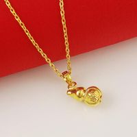 Wholesale Pendant Necklaces High Quality K Gold Filled Solid Gourd Necklace Chains Link Female Accessories Fashion Jewelry