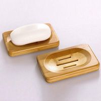 Wholesale Soap Dishes Creative PC Shower Dish Bathroom Accessories Sets Natural Bamboo Wood Tray Storage Holder Plate