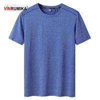 Wholesale Men s T Shirts Super Large Size L XL Summer Men Sports Casual Style Gray Short Sleeve T shirt Tees Tops Man Soft O neck Blue