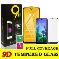 Wholesale For LG K12 Prime K50 Q60 Asus MAX PRO M2 One Plus Screen Protector Tempered Glass Full Cover Glue D T D Quality Black Curved Withi Paper Package
