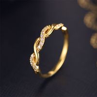 Wholesale Twist Wedding Band Sterling Silver Braid Ring CZ Half Eternity Matching Stack Rings for Women