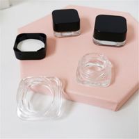 Wholesale Children protective glass jar for wax and concentrate packaging container square eye cream bottle glasses cigarette cream box