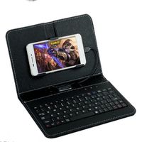 Wholesale Keyboards PU Leather Case Micro USB Wireless Bluetooth Keyboard Stand Cover For Android Mobile Phone Inch