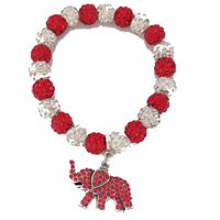 Wholesale Disco Pave Ball Beads Delta Sigma Theta Elephant Animals DIY Charm Stretch Bracelet Jewelry Beaded Strands