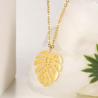 Wholesale Pendant Necklaces Simple Summer Tropical Leaf Choker Stainless Steel Palm Minimalist Holiday Jewelry Girls Lover Gifts