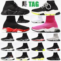 Wholesale 2022 Mens speed runner trainer sock Casual shoes Platform womens Sneakers Triple Black White Classic with Lace jogging walking outdoor fly socks speeds boot