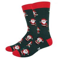 Wholesale Men s Socks Christmas Winter Santa Claus Letters Adult Warm Cute Funny Kawaii Cotton For Men Women1