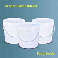 Wholesale 14L plastic bucket and handle paint Liquid pail PP food grade empty container with oil nozzle lid Home Cleaning tool
