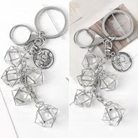 Wholesale Keychains Elegant Crystal Rhinestone Geometric Keychain For Women Girls Silver Color Metal Car Key Rings Creative Fashion Jewelry Gift
