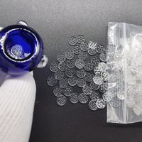 Wholesale Retail Glass Smoking Screen Filter High Quality Durable Accessories mm Holes DIA8mm For AGO Atmos Raw Junior G5 Dry Herb Vaporizer Hand Pipe Bowls VS Bong In Stock