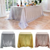 Wholesale Table Cloth Sequin Tablecloth Silver Gold Glitter Rectangular For Wedding Decoration Party Banquet Christmas Home Decor