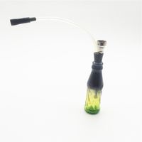 Wholesale Mini Glass water pipe Graffiti or clear color Complete Set Hose Hookahs Easy to clean shisha Glass Vase hookah