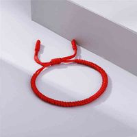 Wholesale New Red Rope Lucky Weave Bracelet Women Men Hand knitted Stretch Charm Tibetan Braided Bracelets Friendship Bangles Gifts