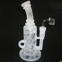 Wholesale hookah Dab Rig Glass Klein Oil Rigs Recycler Smoking water pipe Clear Blue joint size mm