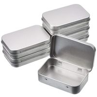 Wholesale Storage Boxes Bins Small Metal Box Tin Silver Case Organizer For Money Coin Candy Key cm