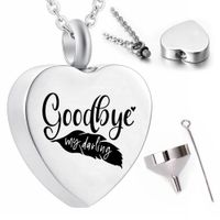Wholesale cremation jewelry for ashes for woman pendant necklaces Stainless steel heart pendant ashes urn keepsake Good buy my darling
