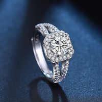 Wholesale Fashion cool cut out line micro inlaid imitation mosang diamond ring
