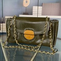 Wholesale liusOil Wax Leather Stray Bag Large High Quality Women Shoulder Bags Fashion Crossbody Back Handbag Ladies Gold Chain Package Interior Pocket