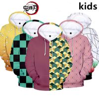 Wholesale Mens Designer t shirts Sale Kids Hoodie Demon Slayer Kimetsu No Yaiba d Hoodies Sweatshirt Boys Girls Casual Jacket Coat Children Clothes U65