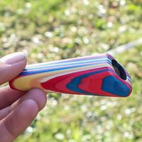 Wholesale 3 inches wood pipe Straight stem colored with metal bowl Portable wooden pipe Painted PIPE