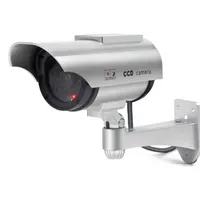 Wholesale Cameras Solar Powered Fake Security Camera Dummy Surveillance System With Realistic Red Flashing Lights And Warning Sticker