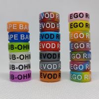 Wholesale Silkprint EGO EVOD Vape bands with colorful silicone Bag rubber rings for E cigarette mod glass tank atomizer mm mm mm