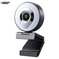 Wholesale Webcams HD P Web Camera Auto Focus Ring Video Webcam For Live Broadcast With Fill in Lighting Mic USB Grades Touch Brightness
