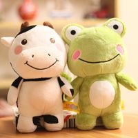 Wholesale 3 Styles Animal Sweet frog cow monkey Plush Toy Soft Cartoon Stuffed Doll Baby Pillow Small Ugly Cute Dolls Boy and Girl Birthday Gift